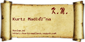 Kurtz Madléna névjegykártya